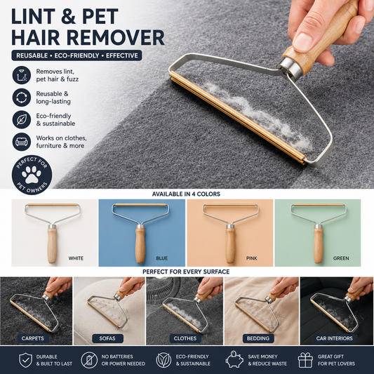 Portable Reusable Pet Hair & Lint Remover Brush